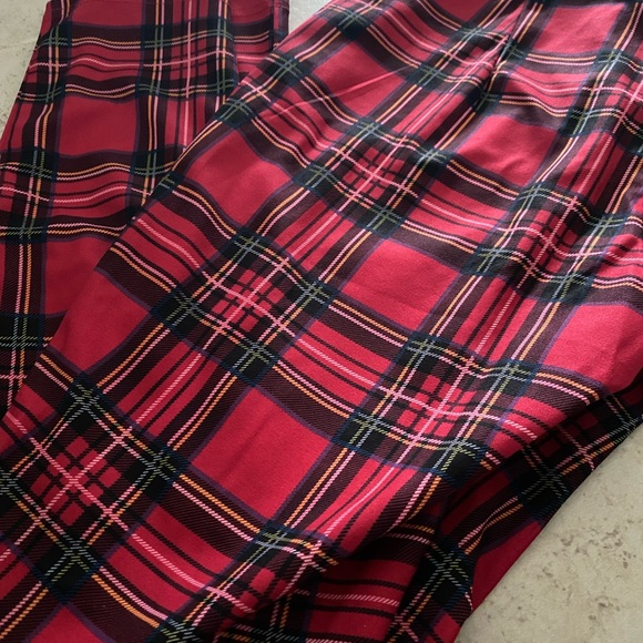 Casual Skinny Leggings Stretchy High Waisted Plaid - Picture 8 of 12